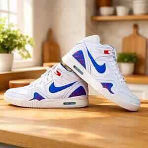 SIZE 13 Nike 318408-101 Air Tech Challenge 2 White Photo Blue Damaged OG BOX
